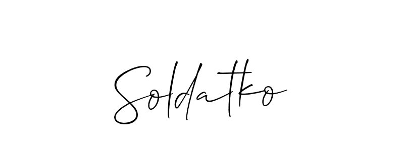 This is the best signature style for the Soldatko name. Also you like these signature font (Allison_Script). Mix name signature. Soldatko signature style 2 images and pictures png