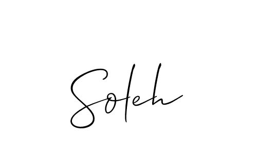 Design your own signature with our free online signature maker. With this signature software, you can create a handwritten (Allison_Script) signature for name Soleh. Soleh signature style 2 images and pictures png