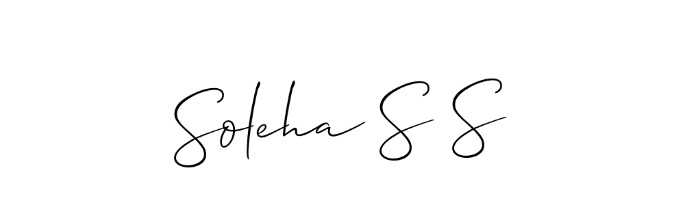 Design your own signature with our free online signature maker. With this signature software, you can create a handwritten (Allison_Script) signature for name Soleha S S. Soleha S S signature style 2 images and pictures png