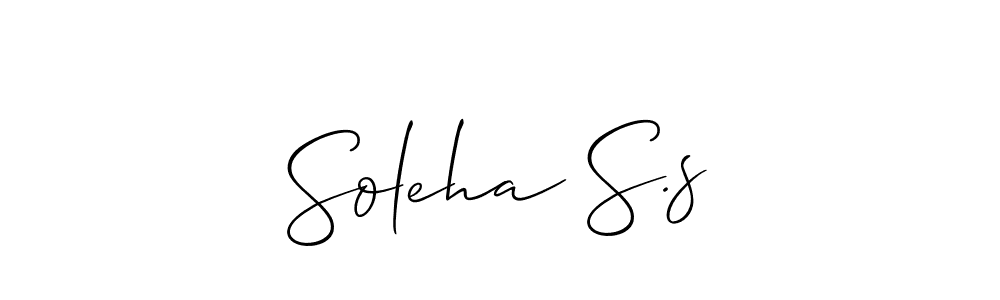 if you are searching for the best signature style for your name Soleha S.s. so please give up your signature search. here we have designed multiple signature styles  using Allison_Script. Soleha S.s signature style 2 images and pictures png