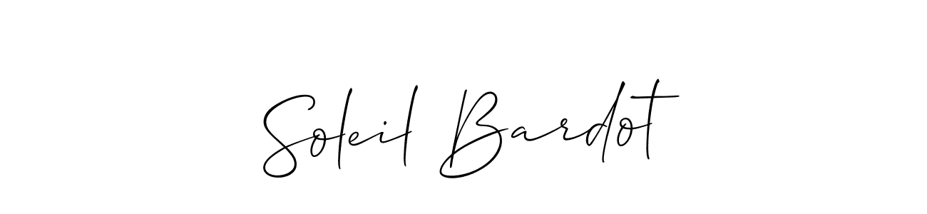 Create a beautiful signature design for name Soleil Bardot. With this signature (Allison_Script) fonts, you can make a handwritten signature for free. Soleil Bardot signature style 2 images and pictures png