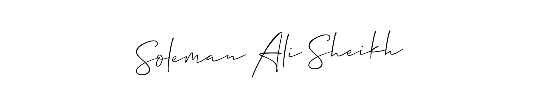 How to make Soleman Ali Sheikh name signature. Use Allison_Script style for creating short signs online. This is the latest handwritten sign. Soleman Ali Sheikh signature style 2 images and pictures png