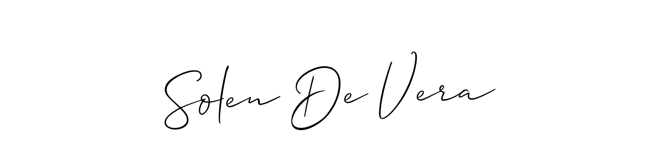 Use a signature maker to create a handwritten signature online. With this signature software, you can design (Allison_Script) your own signature for name Solen De Vera. Solen De Vera signature style 2 images and pictures png