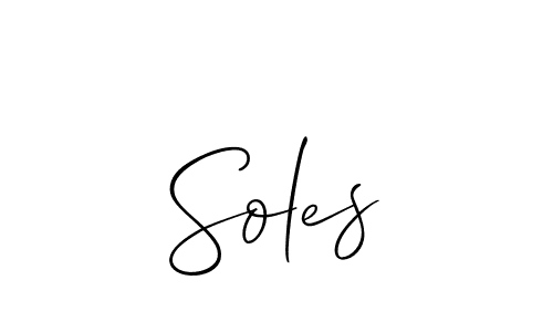 Use a signature maker to create a handwritten signature online. With this signature software, you can design (Allison_Script) your own signature for name Soles. Soles signature style 2 images and pictures png