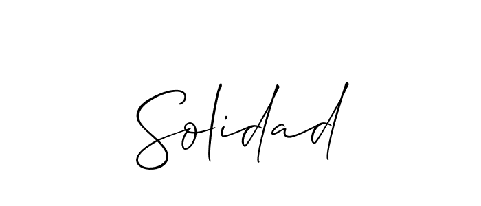 The best way (Allison_Script) to make a short signature is to pick only two or three words in your name. The name Solidad include a total of six letters. For converting this name. Solidad signature style 2 images and pictures png