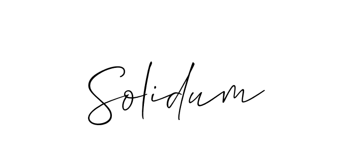 Create a beautiful signature design for name Solidum. With this signature (Allison_Script) fonts, you can make a handwritten signature for free. Solidum signature style 2 images and pictures png
