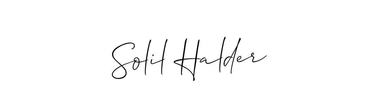 How to make Solil Halder name signature. Use Allison_Script style for creating short signs online. This is the latest handwritten sign. Solil Halder signature style 2 images and pictures png