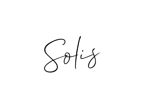 The best way (Allison_Script) to make a short signature is to pick only two or three words in your name. The name Solis include a total of six letters. For converting this name. Solis signature style 2 images and pictures png
