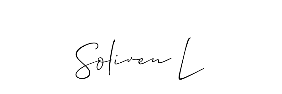 You should practise on your own different ways (Allison_Script) to write your name (Soliven L) in signature. don't let someone else do it for you. Soliven L signature style 2 images and pictures png