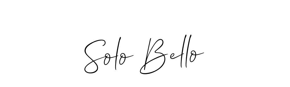 Also You can easily find your signature by using the search form. We will create Solo Bello name handwritten signature images for you free of cost using Allison_Script sign style. Solo Bello signature style 2 images and pictures png