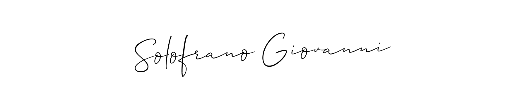 Allison_Script is a professional signature style that is perfect for those who want to add a touch of class to their signature. It is also a great choice for those who want to make their signature more unique. Get Solofrano Giovanni name to fancy signature for free. Solofrano Giovanni signature style 2 images and pictures png