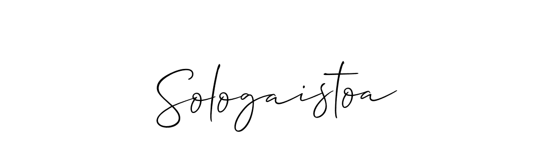 Make a beautiful signature design for name Sologaistoa. With this signature (Allison_Script) style, you can create a handwritten signature for free. Sologaistoa signature style 2 images and pictures png