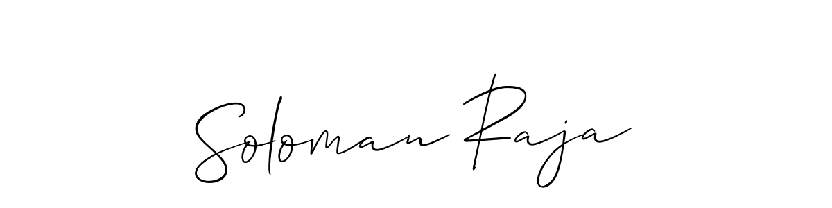 The best way (Allison_Script) to make a short signature is to pick only two or three words in your name. The name Soloman Raja include a total of six letters. For converting this name. Soloman Raja signature style 2 images and pictures png