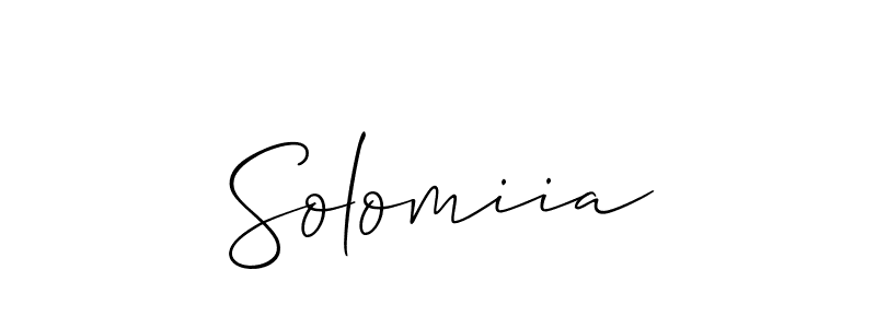 Create a beautiful signature design for name Solomiia. With this signature (Allison_Script) fonts, you can make a handwritten signature for free. Solomiia signature style 2 images and pictures png