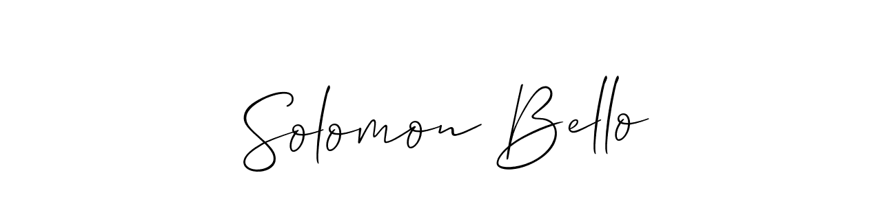 How to make Solomon Bello name signature. Use Allison_Script style for creating short signs online. This is the latest handwritten sign. Solomon Bello signature style 2 images and pictures png