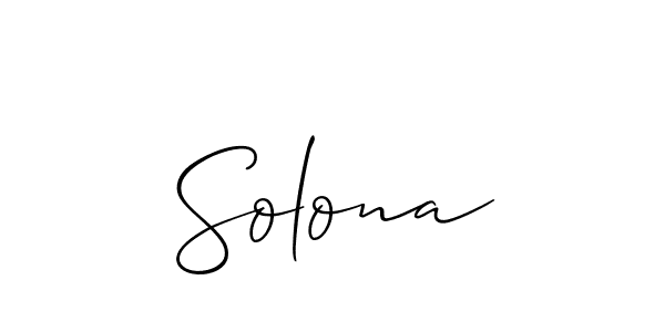 How to make Solona signature? Allison_Script is a professional autograph style. Create handwritten signature for Solona name. Solona signature style 2 images and pictures png