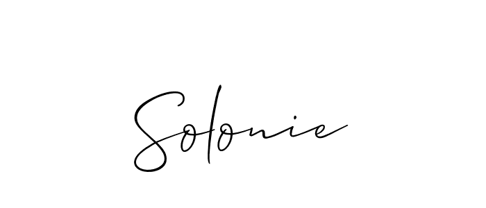 Design your own signature with our free online signature maker. With this signature software, you can create a handwritten (Allison_Script) signature for name Solonie. Solonie signature style 2 images and pictures png