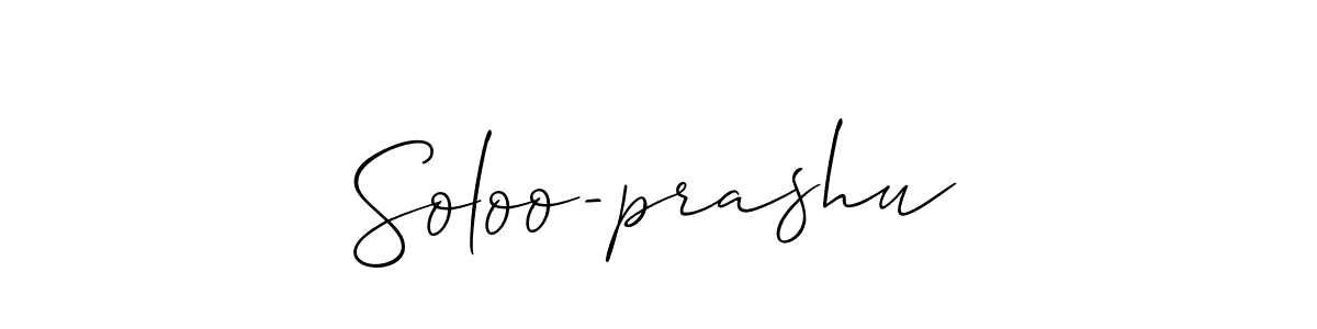 How to make Soloo-prashu name signature. Use Allison_Script style for creating short signs online. This is the latest handwritten sign. Soloo-prashu signature style 2 images and pictures png