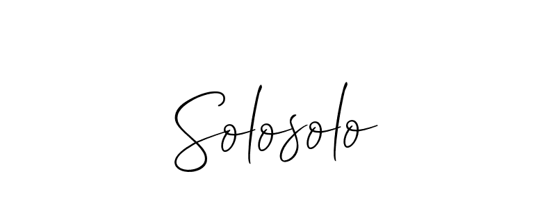 How to make Solosolo name signature. Use Allison_Script style for creating short signs online. This is the latest handwritten sign. Solosolo signature style 2 images and pictures png