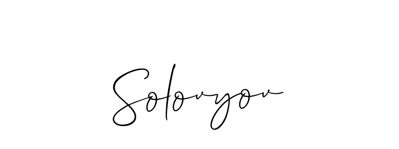 The best way (Allison_Script) to make a short signature is to pick only two or three words in your name. The name Solovyov include a total of six letters. For converting this name. Solovyov signature style 2 images and pictures png