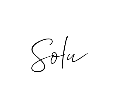 Make a short Solu signature style. Manage your documents anywhere anytime using Allison_Script. Create and add eSignatures, submit forms, share and send files easily. Solu signature style 2 images and pictures png