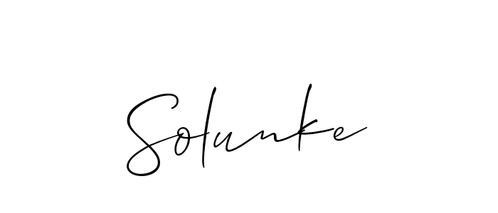 How to Draw Solunke signature style? Allison_Script is a latest design signature styles for name Solunke. Solunke signature style 2 images and pictures png