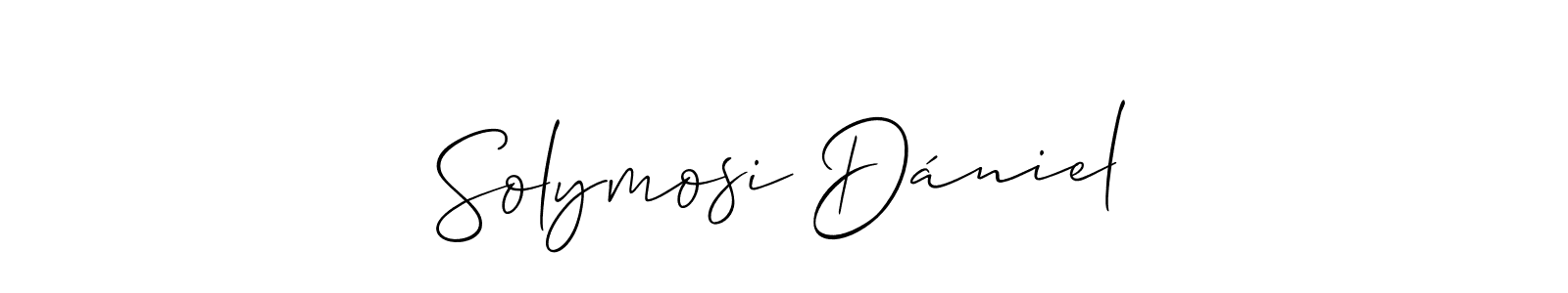 Design your own signature with our free online signature maker. With this signature software, you can create a handwritten (Allison_Script) signature for name Solymosi Dániel. Solymosi Dániel signature style 2 images and pictures png