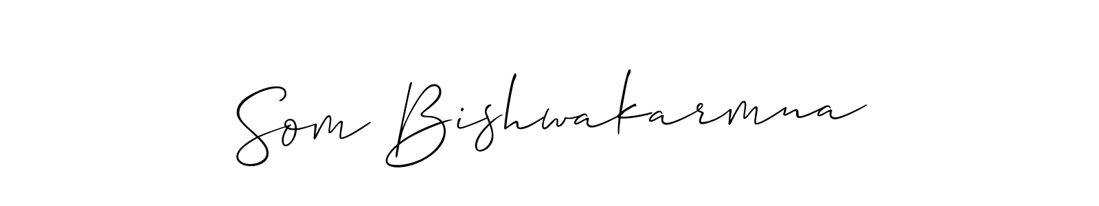 Make a short Som Bishwakarmna signature style. Manage your documents anywhere anytime using Allison_Script. Create and add eSignatures, submit forms, share and send files easily. Som Bishwakarmna signature style 2 images and pictures png