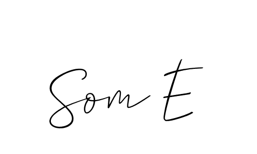 Create a beautiful signature design for name Som E. With this signature (Allison_Script) fonts, you can make a handwritten signature for free. Som E signature style 2 images and pictures png