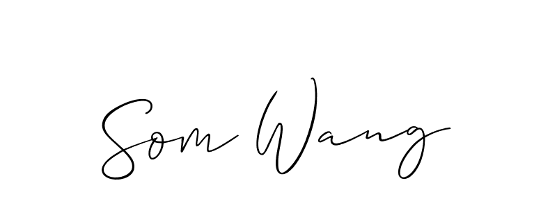 Allison_Script is a professional signature style that is perfect for those who want to add a touch of class to their signature. It is also a great choice for those who want to make their signature more unique. Get Som Wang name to fancy signature for free. Som Wang signature style 2 images and pictures png