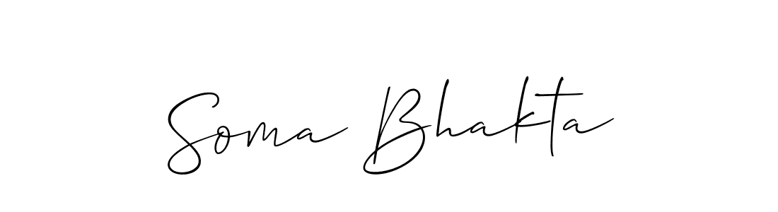 You should practise on your own different ways (Allison_Script) to write your name (Soma Bhakta) in signature. don't let someone else do it for you. Soma Bhakta signature style 2 images and pictures png