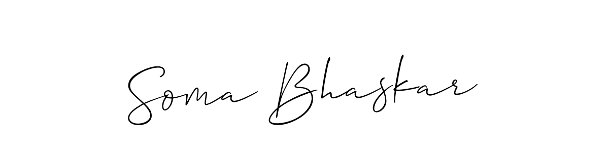 Use a signature maker to create a handwritten signature online. With this signature software, you can design (Allison_Script) your own signature for name Soma Bhaskar. Soma Bhaskar signature style 2 images and pictures png