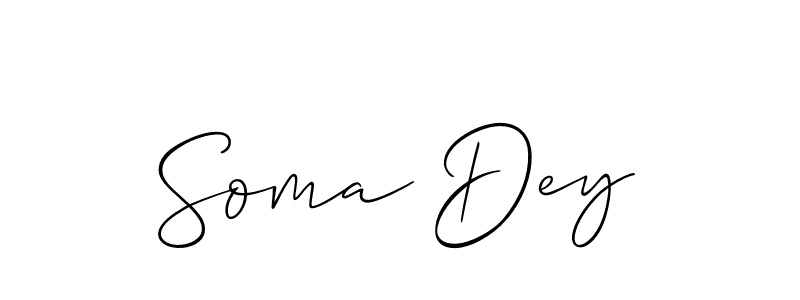 It looks lik you need a new signature style for name Soma Dey. Design unique handwritten (Allison_Script) signature with our free signature maker in just a few clicks. Soma Dey signature style 2 images and pictures png