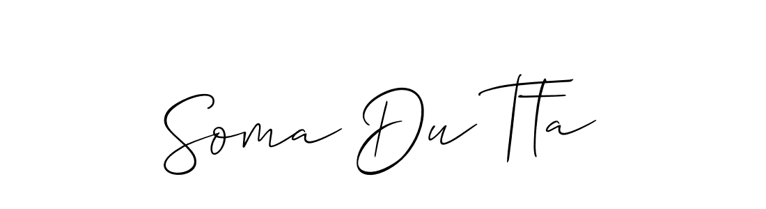 Make a beautiful signature design for name Soma Du Tta. With this signature (Allison_Script) style, you can create a handwritten signature for free. Soma Du Tta signature style 2 images and pictures png