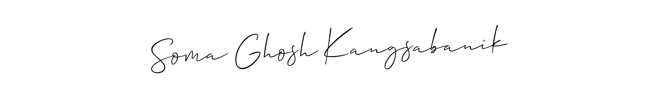 Make a beautiful signature design for name Soma Ghosh Kangsabanik. With this signature (Allison_Script) style, you can create a handwritten signature for free. Soma Ghosh Kangsabanik signature style 2 images and pictures png
