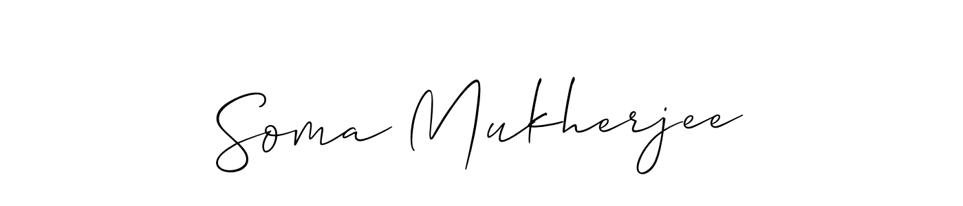 You should practise on your own different ways (Allison_Script) to write your name (Soma Mukherjee) in signature. don't let someone else do it for you. Soma Mukherjee signature style 2 images and pictures png