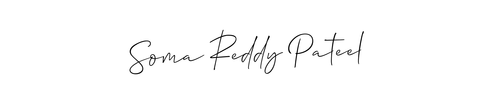 Soma Reddy Pateel stylish signature style. Best Handwritten Sign (Allison_Script) for my name. Handwritten Signature Collection Ideas for my name Soma Reddy Pateel. Soma Reddy Pateel signature style 2 images and pictures png