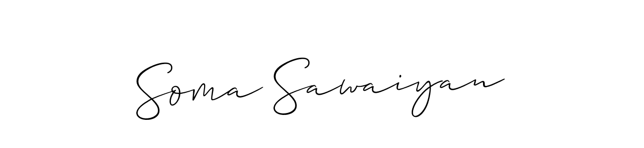 It looks lik you need a new signature style for name Soma Sawaiyan. Design unique handwritten (Allison_Script) signature with our free signature maker in just a few clicks. Soma Sawaiyan signature style 2 images and pictures png