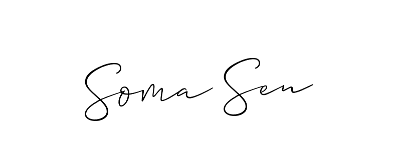 Use a signature maker to create a handwritten signature online. With this signature software, you can design (Allison_Script) your own signature for name Soma Sen. Soma Sen signature style 2 images and pictures png