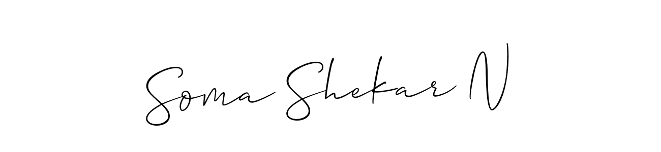 Also You can easily find your signature by using the search form. We will create Soma Shekar N name handwritten signature images for you free of cost using Allison_Script sign style. Soma Shekar N signature style 2 images and pictures png