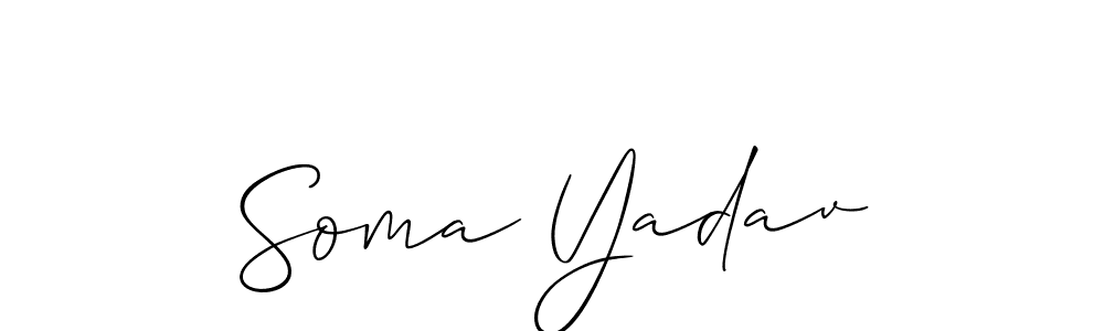 Use a signature maker to create a handwritten signature online. With this signature software, you can design (Allison_Script) your own signature for name Soma Yadav. Soma Yadav signature style 2 images and pictures png