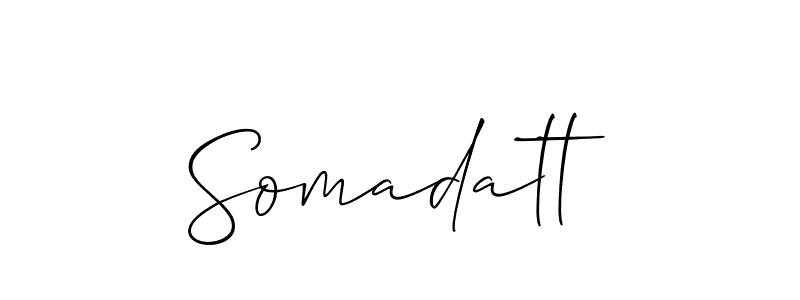 Make a beautiful signature design for name Somadatt. With this signature (Allison_Script) style, you can create a handwritten signature for free. Somadatt signature style 2 images and pictures png