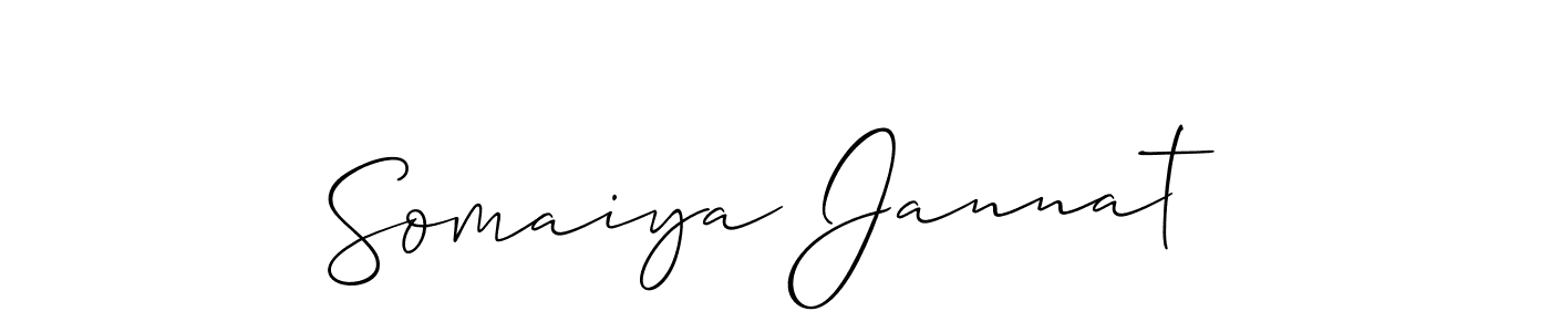 Design your own signature with our free online signature maker. With this signature software, you can create a handwritten (Allison_Script) signature for name Somaiya Jannat. Somaiya Jannat signature style 2 images and pictures png