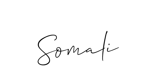 Use a signature maker to create a handwritten signature online. With this signature software, you can design (Allison_Script) your own signature for name Somali. Somali signature style 2 images and pictures png