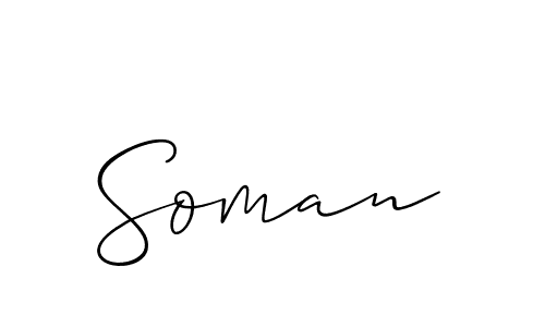 How to make Soman name signature. Use Allison_Script style for creating short signs online. This is the latest handwritten sign. Soman signature style 2 images and pictures png