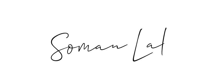 Use a signature maker to create a handwritten signature online. With this signature software, you can design (Allison_Script) your own signature for name Soman Lal. Soman Lal signature style 2 images and pictures png