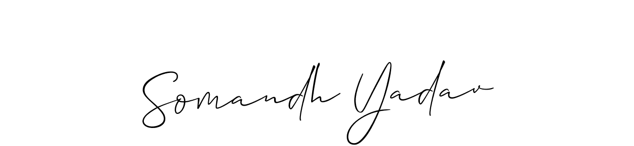 Also You can easily find your signature by using the search form. We will create Somandh Yadav name handwritten signature images for you free of cost using Allison_Script sign style. Somandh Yadav signature style 2 images and pictures png