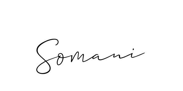 Use a signature maker to create a handwritten signature online. With this signature software, you can design (Allison_Script) your own signature for name Somani. Somani signature style 2 images and pictures png