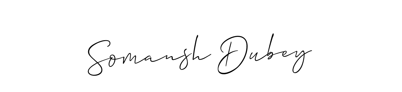 You should practise on your own different ways (Allison_Script) to write your name (Somansh Dubey) in signature. don't let someone else do it for you. Somansh Dubey signature style 2 images and pictures png