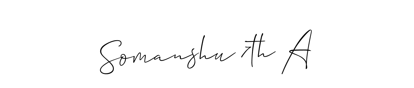 How to Draw Somanshu 7th A signature style? Allison_Script is a latest design signature styles for name Somanshu 7th A. Somanshu 7th A signature style 2 images and pictures png